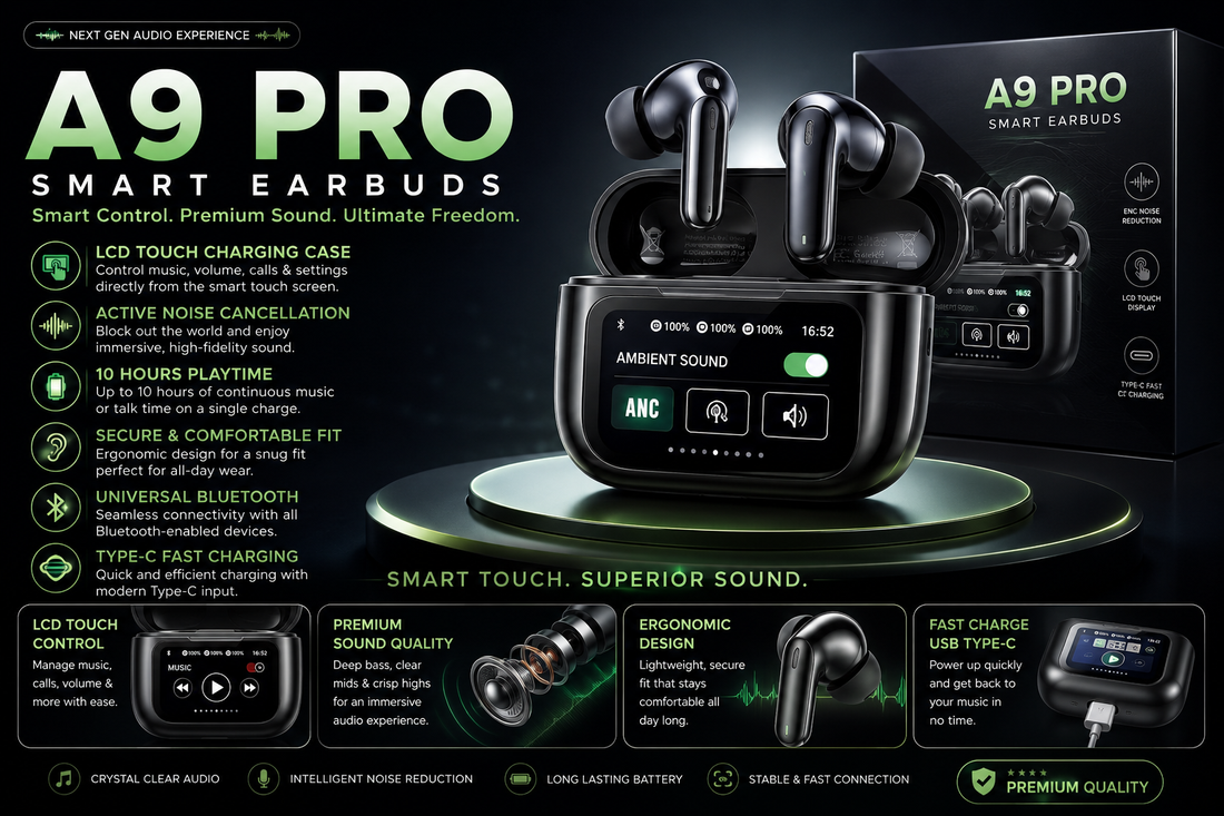 Smart LCD Wireless Earbuds with Touch Controls Orignal